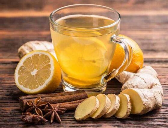 Ginger tea, lemon, cinnamon and cloves for a long-lasting erection
